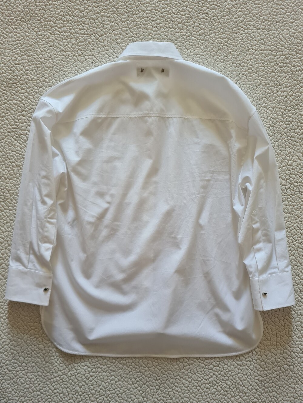 GOLDEN GOOSE Pintuck Bib Oversized Cotton Button-Up Shirt White XS Org $750 - Picture 8 of 16